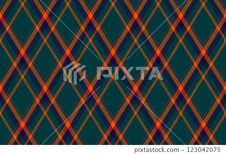 Argyle pattern of geometric rhombus. Harlequin check wallpaper design. Classic diamond shaped textile material for web background, print fabric clothing, sweater, wrapping paper, gift card, invitation 123042075
