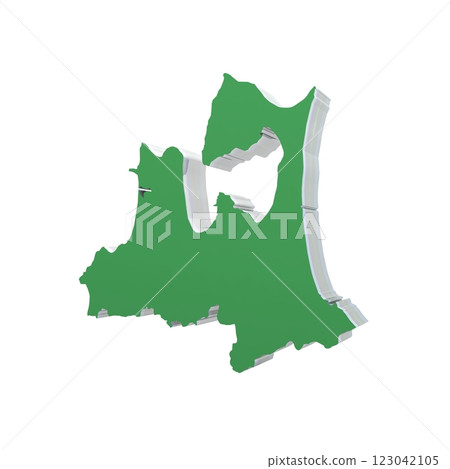 青森縣（綠色：25度，右側：透明背景） 123042105