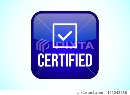 Certified button design illustration, Certified sign suitable for mobile app, and website UI design Certified button design illustration, Certified sign suitable for mobile app, and website UI design 123042386