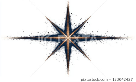 Pointed star on white background 123042427
