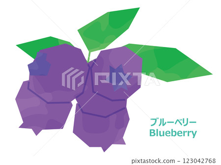 藍莓插畫水彩風格 123042768