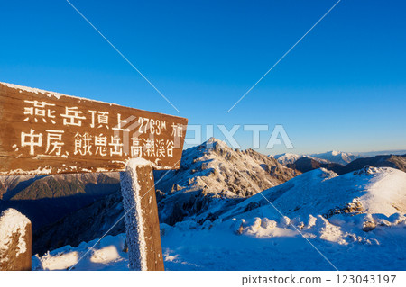 Mt. Tsurugidake and mountain trail information board [Nagano Prefecture] 123043197