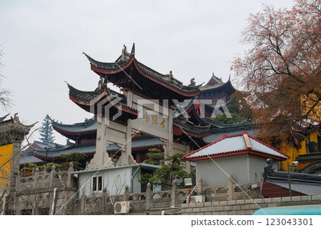 Main gate of Jiming Temple, Nanjing, China Main gate of Jiming Temple, Nanjing, China 123043301