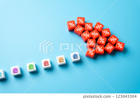 A wave of high taxes and levies threatens businesses with bankruptcy and closure. Excessive taxation. financial instability, market downturns, and corporate closures. 123043304