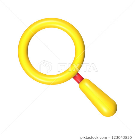 3D yellow magnifying glass. Vector illustration 3D yellow magnifying glass. Vector illustration 123043830