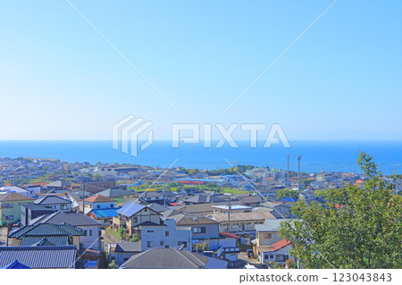 View from Owari Ono Castle Observatory, Tokoname City, Aichi Prefecture 123043843