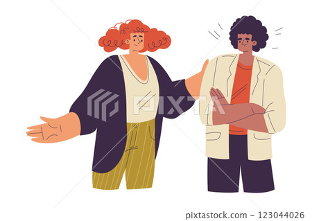 Unwanted Hugs with Man Feel Annoyed from Unwelcome Awkward Touch of Woman Vector Illustration Unwanted Hugs with Man Feel Annoyed from Unwelcome Awkward Touch of Woman Vector Illustration 123044026