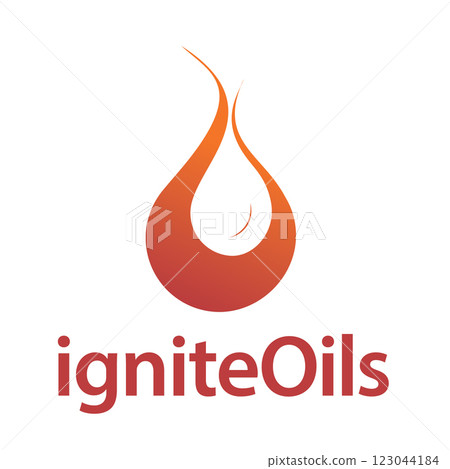 Hot red oil flame logo 123044184