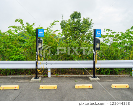 EV charging stand 123044358