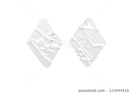 Blank white rhomb adhesive crumpled tape mockup, top view 123044428