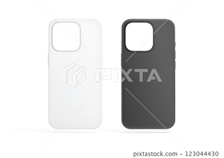 Blank black and white matte phone case mockup, front view Blank black and white matte phone case mockup, front view 123044430