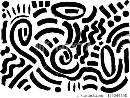Hand Drawn Abstract Brush Contemporary Pattern Hand Drawn Abstract Brush Contemporary Pattern 123044568