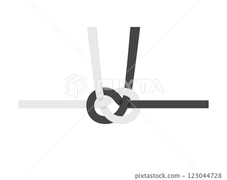 Black and white Mizuhiki illustration 123044728