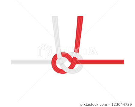 Illustration of red and white mizuhiki 123044729