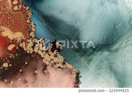 Fluid patterns create a vibrant abstract representation evoking Thailand's rich scenery. Fluid patterns create a vibrant abstract representation evoking Thailand's rich scenery. 123044825