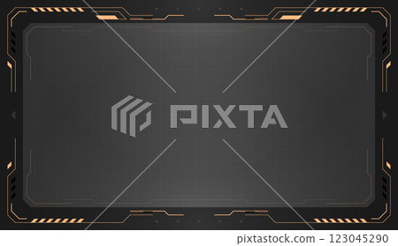 Grey HUD frames. Vector futuristic user interface. Modern technology digital control panel design Grey HUD frames. Vector futuristic user interface. Modern technology digital control panel design 123045290