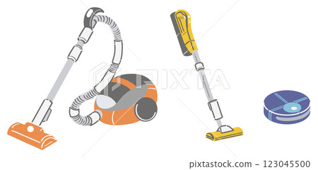 吸塵器插圖集：罐式、棒式和機器人吸塵器 123045500