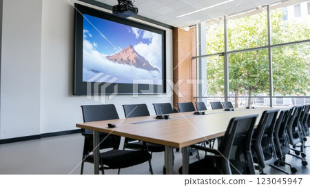 Transform your space with a large screen on the wall enhance engagement and aesthetics 123045947