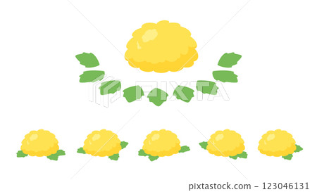 A set of simple dandelion illustration materials seen from diagonally above 123046131