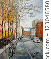 Spring day in Saint Petersburg, oil painting 123046580