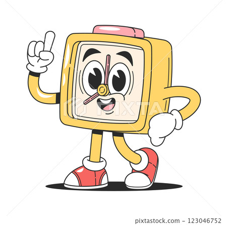 Alarm clock efficiency reminder character 123046752