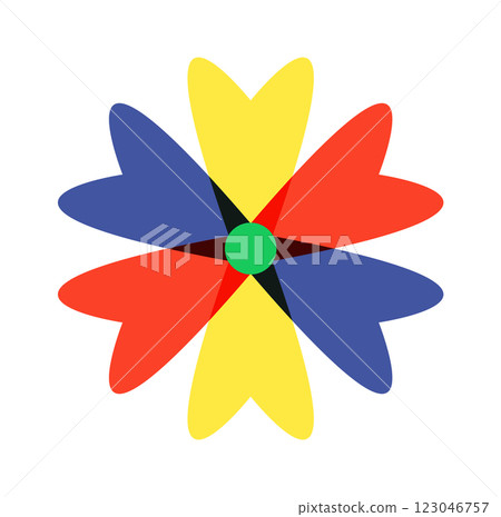 Risograph geometric flower elegant shape 123046757