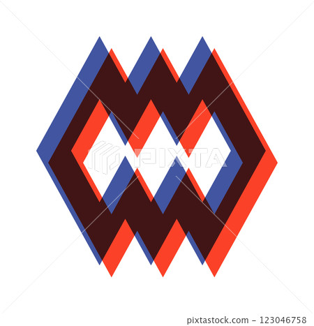 Trendy retro riso effect print 123046758