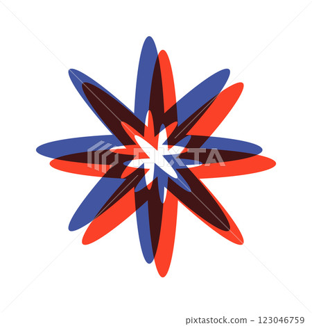 Glitch flower riso print ornament 123046759