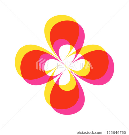 Flower riso print basic form Flower riso print basic form 123046760