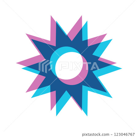 Aesthetic star risograph digital print 123046767