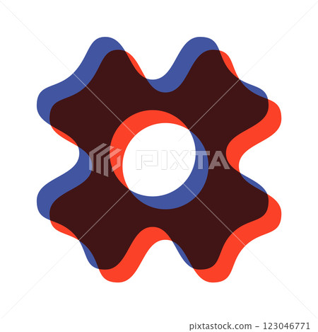 Floral aesthetic funky riso geometry 123046771