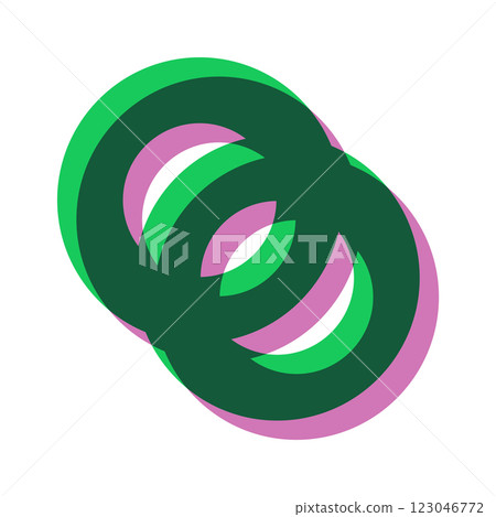Rings riso print tripling effect Rings riso print tripling effect 123046772