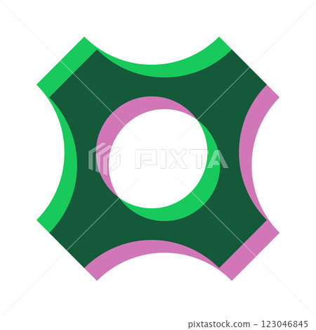 Contemporary risograph gear geometric shape 123046845
