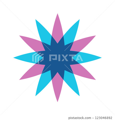 Risograph star sharp edge print 123046892