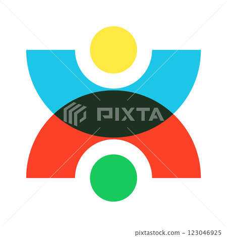 Creative risograph composition geometric shapes 123046925