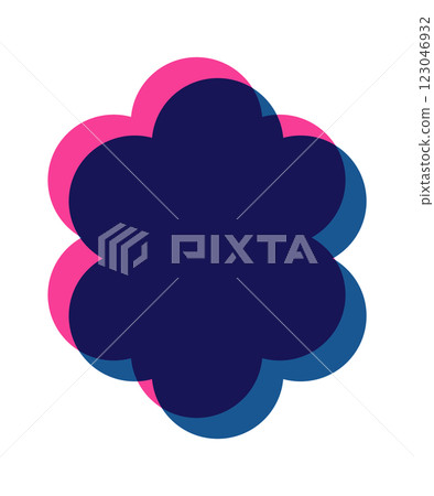Botanical motif geometric risograph shape 123046932