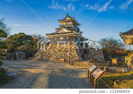 Evening view of Hamamatsu Castle with its castle tower in Hamamatsu City (Shizuoka Prefecture) 123046954
