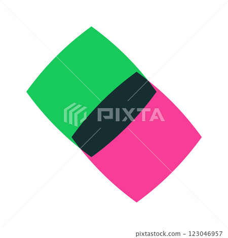 Squiggle square shapes overlapping risograph 123046957