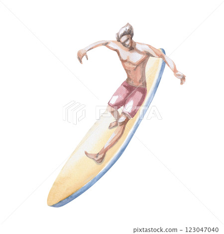 Big ocean wave. Isolated watercolor illustration on the theme of tourism for the design of cafes, travel agencies, restaurants, sports stores, sports magazines and websites. Big ocean wave. Isolated watercolor illustration on the theme of tourism for the design of cafes, travel agencies, restaurants, sports stores, sports magazines and websites. 123047040