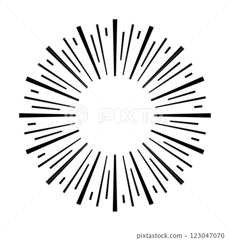 Sun icon, sunburst vector illustration element for design 123047070