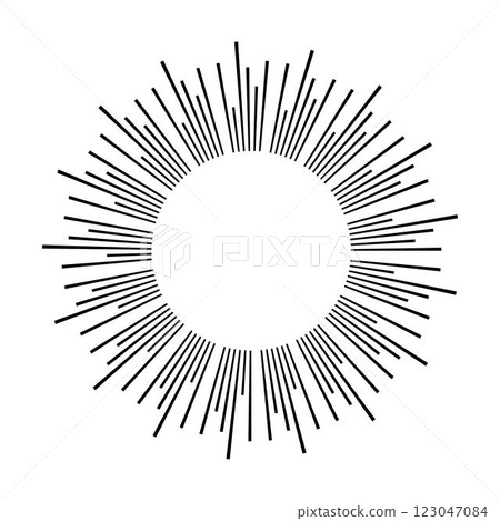 Sun icon, sunburst vector illustration element for design 123047084