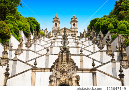 View of the Sanctuary of Bom Jesus do Monte in Braga, Portugal 123047149