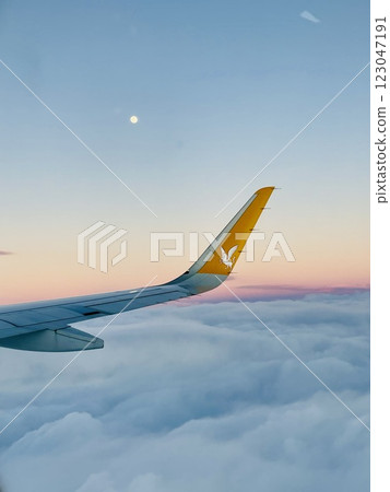 View from plane window flying from Tirana to Izmir . 123047191