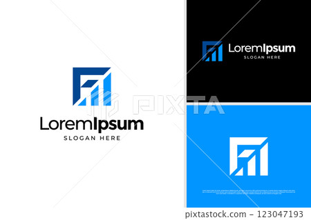 Abstract letter F accounting logo vector design. Letter F finance logo design template 123047193