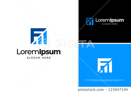 Abstract letter F accounting logo vector design. Letter F finance logo design template 123047194
