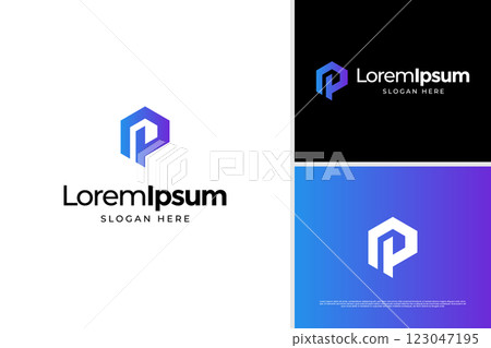 Modern letter P building house home logo vector illustration. Minimalist construction concept logo template 123047195