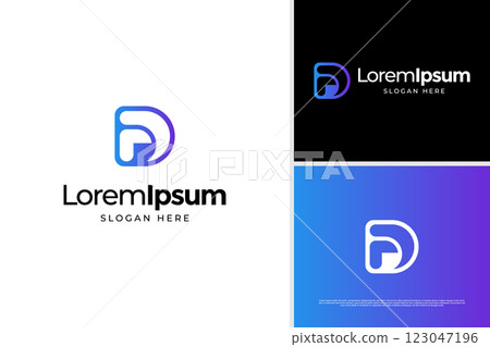 Modern letter F D logo vector concept. Geometric initial logo design template 123047196