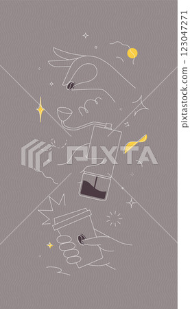 Coffee bean grinder take away cup grey Coffee bean grinder take away cup grey 123047271