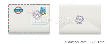 Realistic mail envelope 123047440