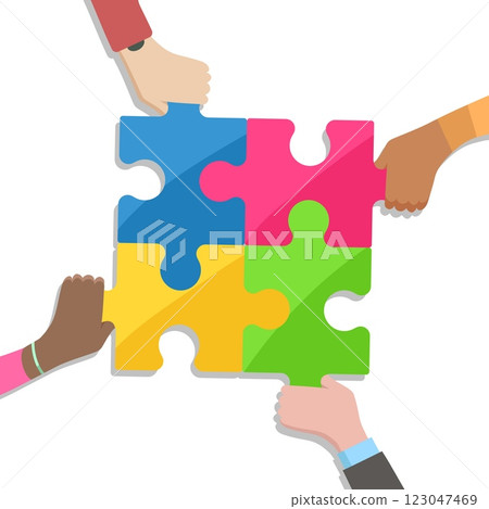 Four hands make a puzzle 123047469